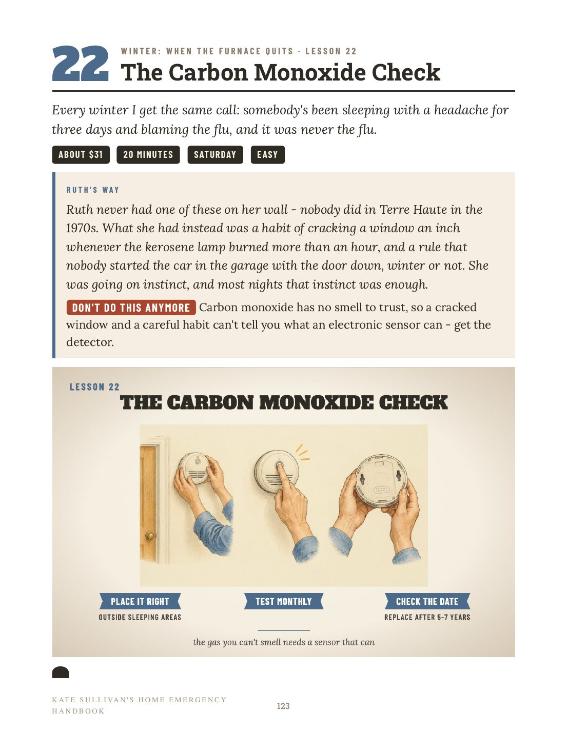 Lesson 22, the carbon monoxide check